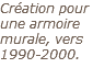Création pour une armoire murale, vers 1990-2000.